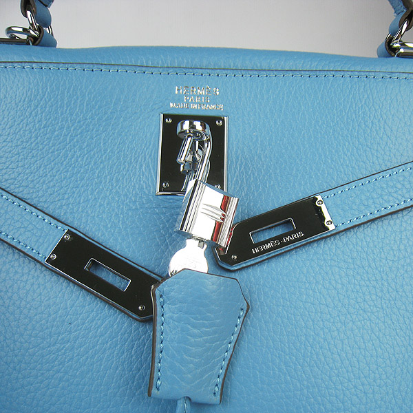 High Quality Hermes Kelly 35CM Togo Leather Bag Light Blue 6308 - Click Image to Close